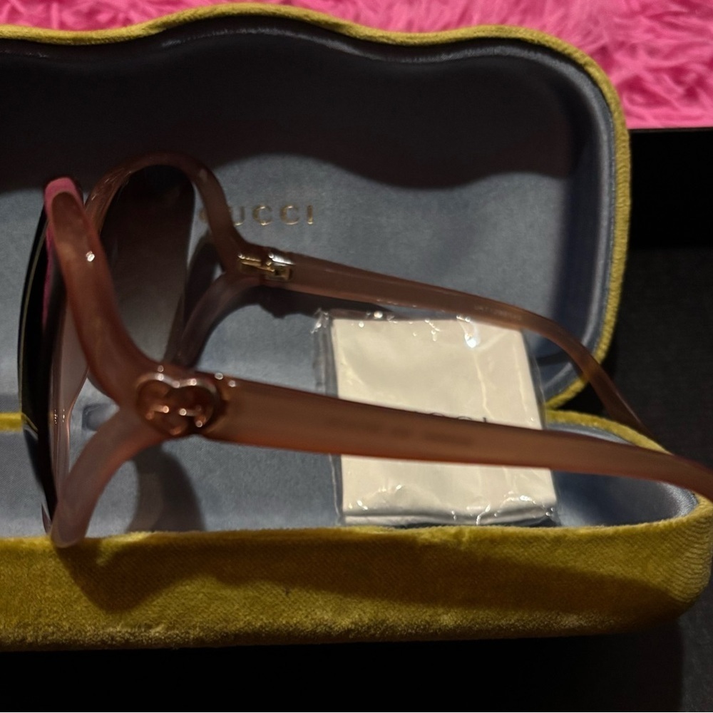 Gucci Oversized Square Dark Brown Sunglasses - Picture 6 of 12